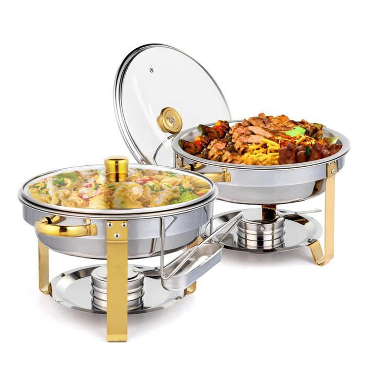 The Party Aisle™ Stainless Steel 5 Quarts Round Chafing Dish Wayfair